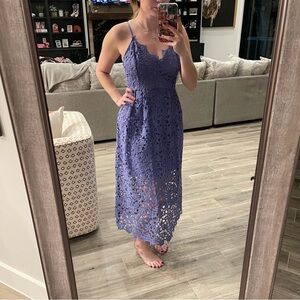 Astr Purple Lace Midi Dress